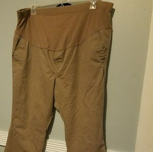 Khaki plus size Old Navy maternity pants 18